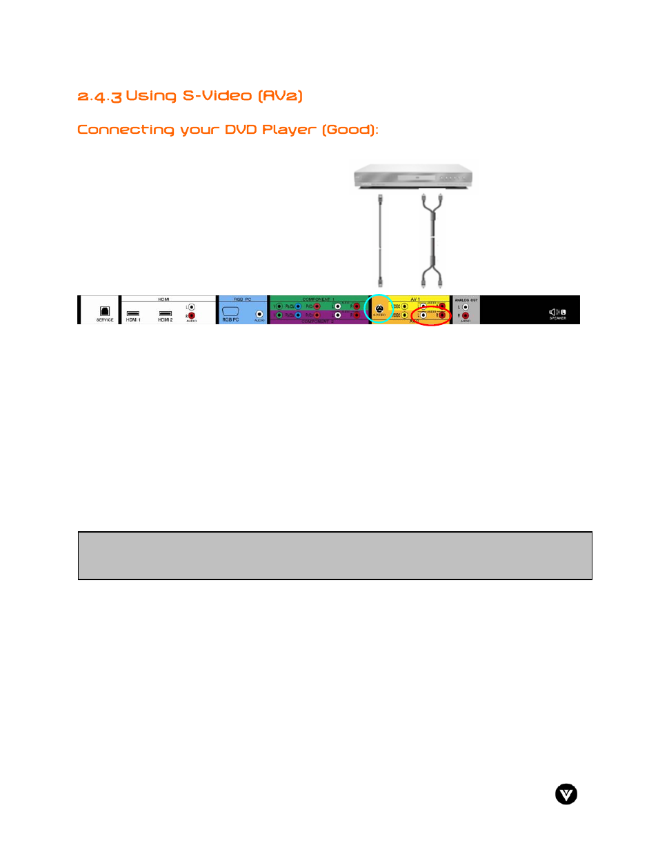 3 using s-video (av2) | Vizio GV47L User Manual | Page 25 / 75