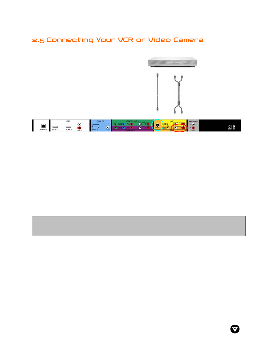 5 connecting your vcr or video camera | Vizio GV47L User Manual | Page 27 / 75