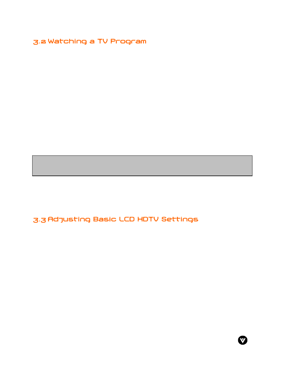 2 watching a tv program, 3 adjusting basic lcd hdtv settings | Vizio GV47L User Manual | Page 32 / 75