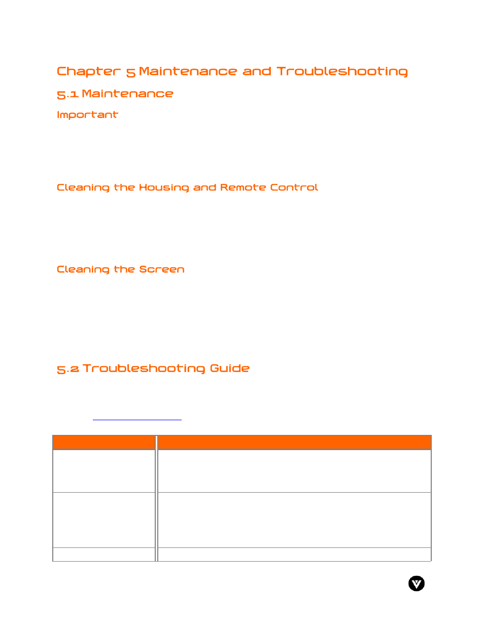 Chapter 5 maintenance and troubleshooting, 1 maintenance, 2 troubleshooting guide | Vizio GV47L User Manual | Page 59 / 75