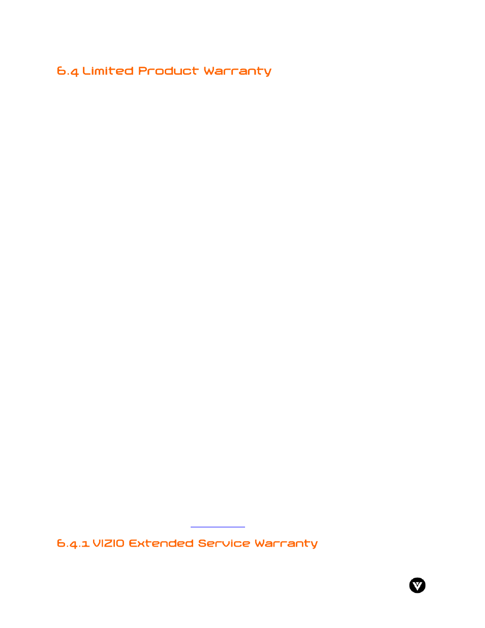 4 limited product warranty, 1 vizio extended service warranty | Vizio GV47L User Manual | Page 67 / 75