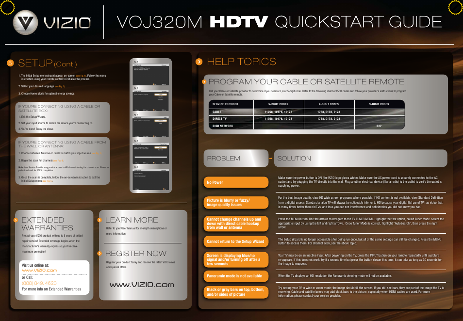 Vizio VOJ320M User Manual | 2 pages