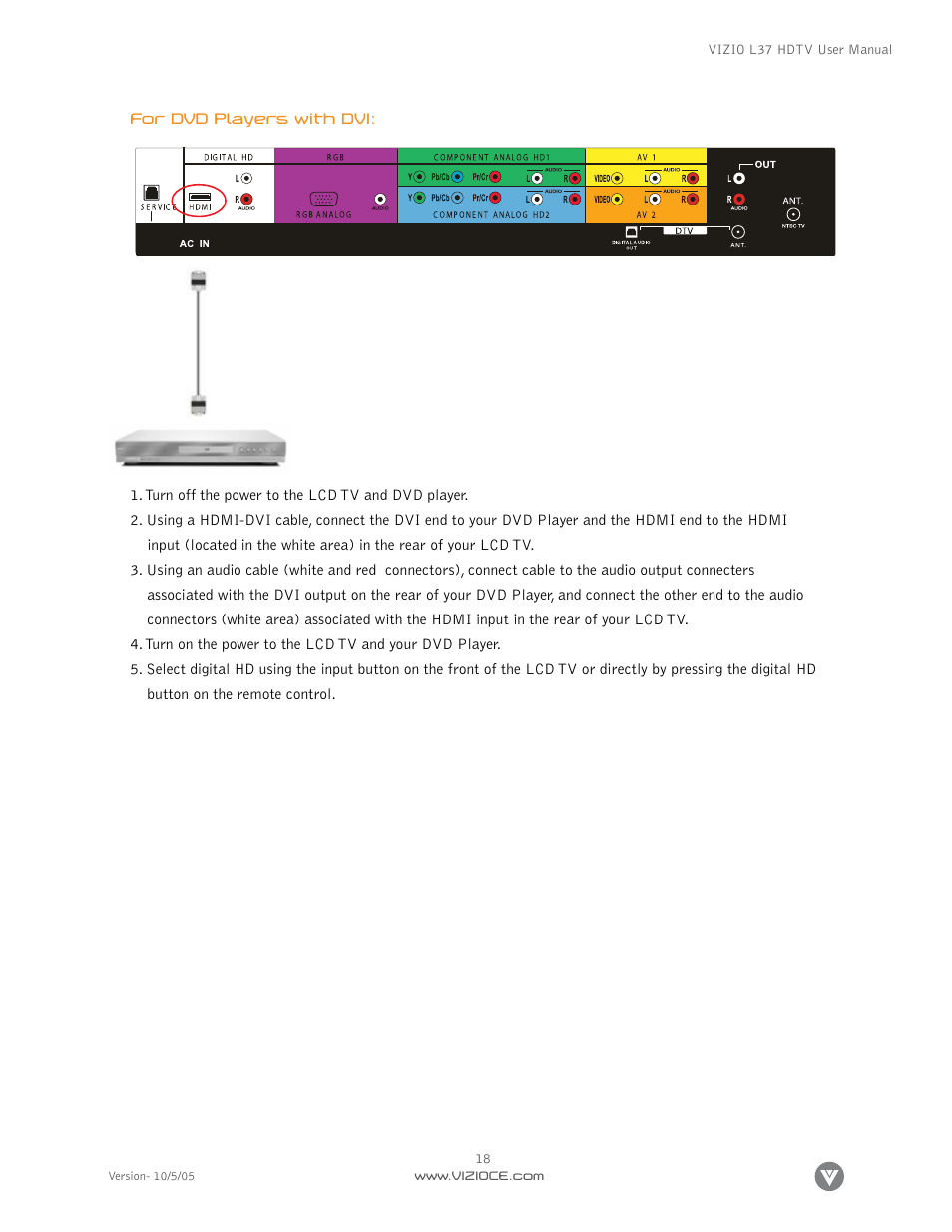 Vizio L37 User Manual | Page 18 / 81