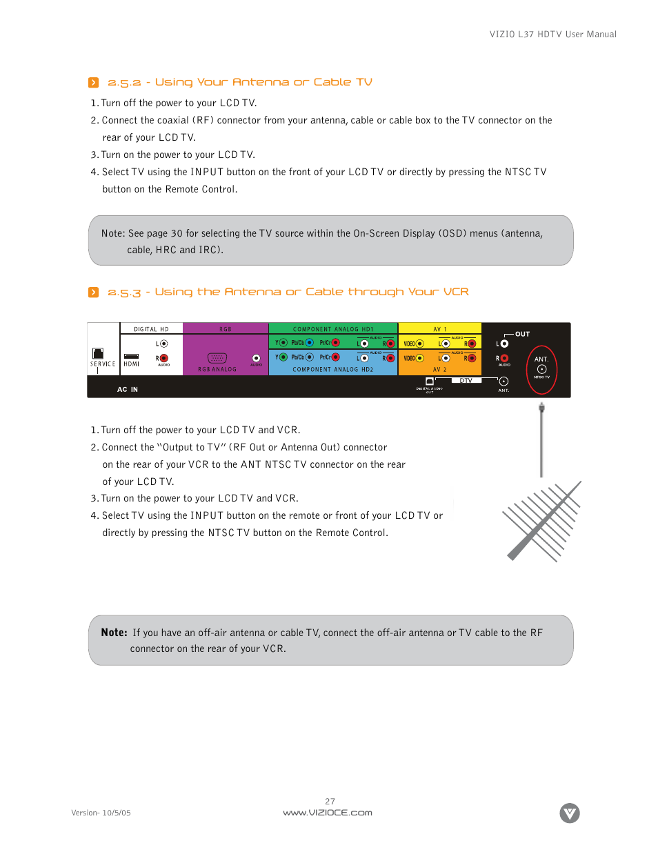 Vizio L37 User Manual | Page 27 / 81