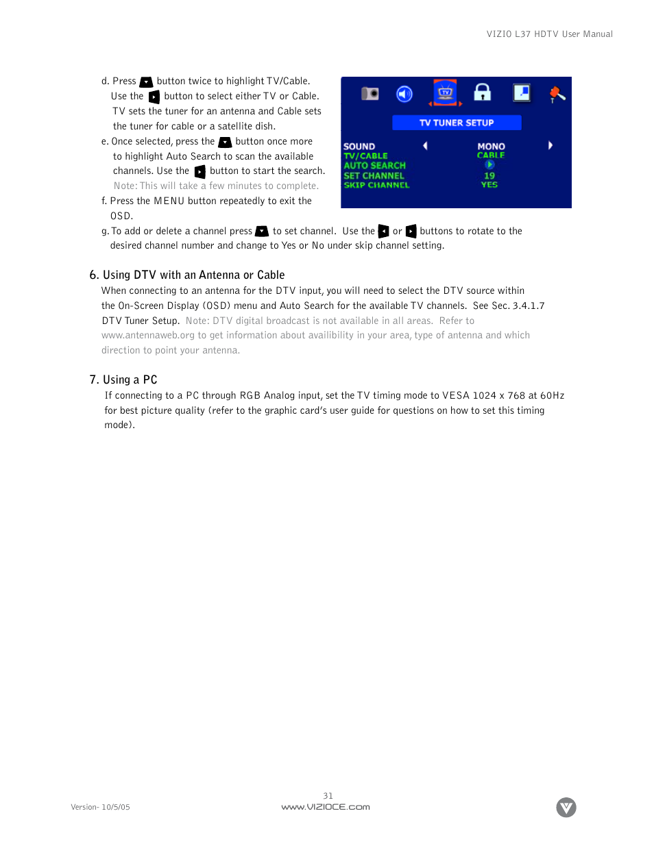 Vizio L37 User Manual | Page 31 / 81