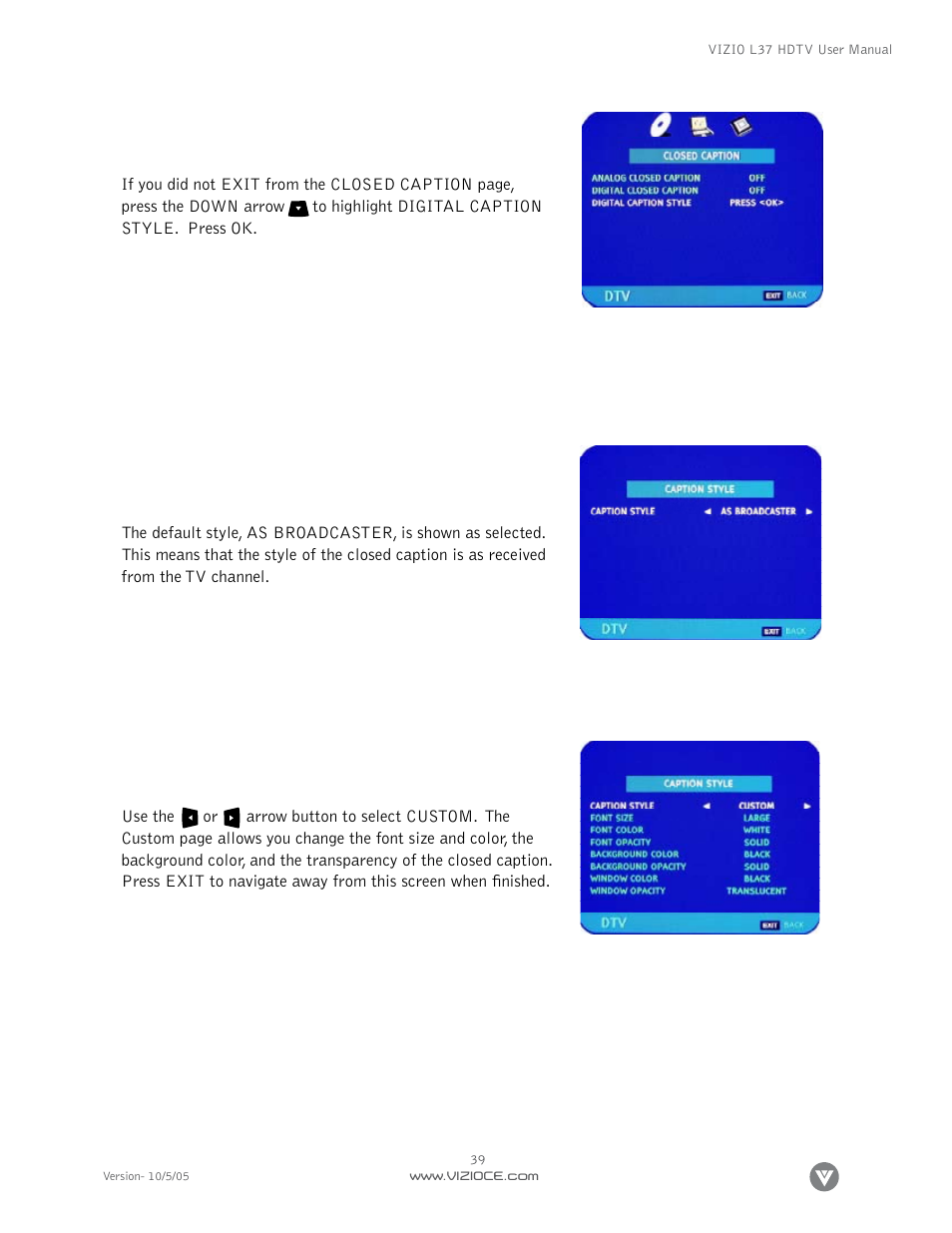 Vizio L37 User Manual | Page 39 / 81