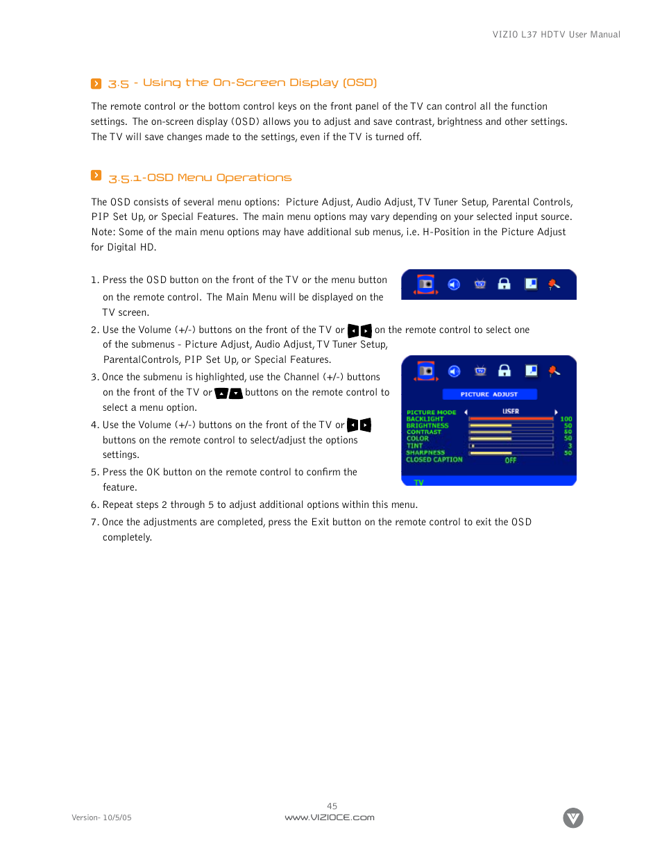 Vizio L37 User Manual | Page 45 / 81