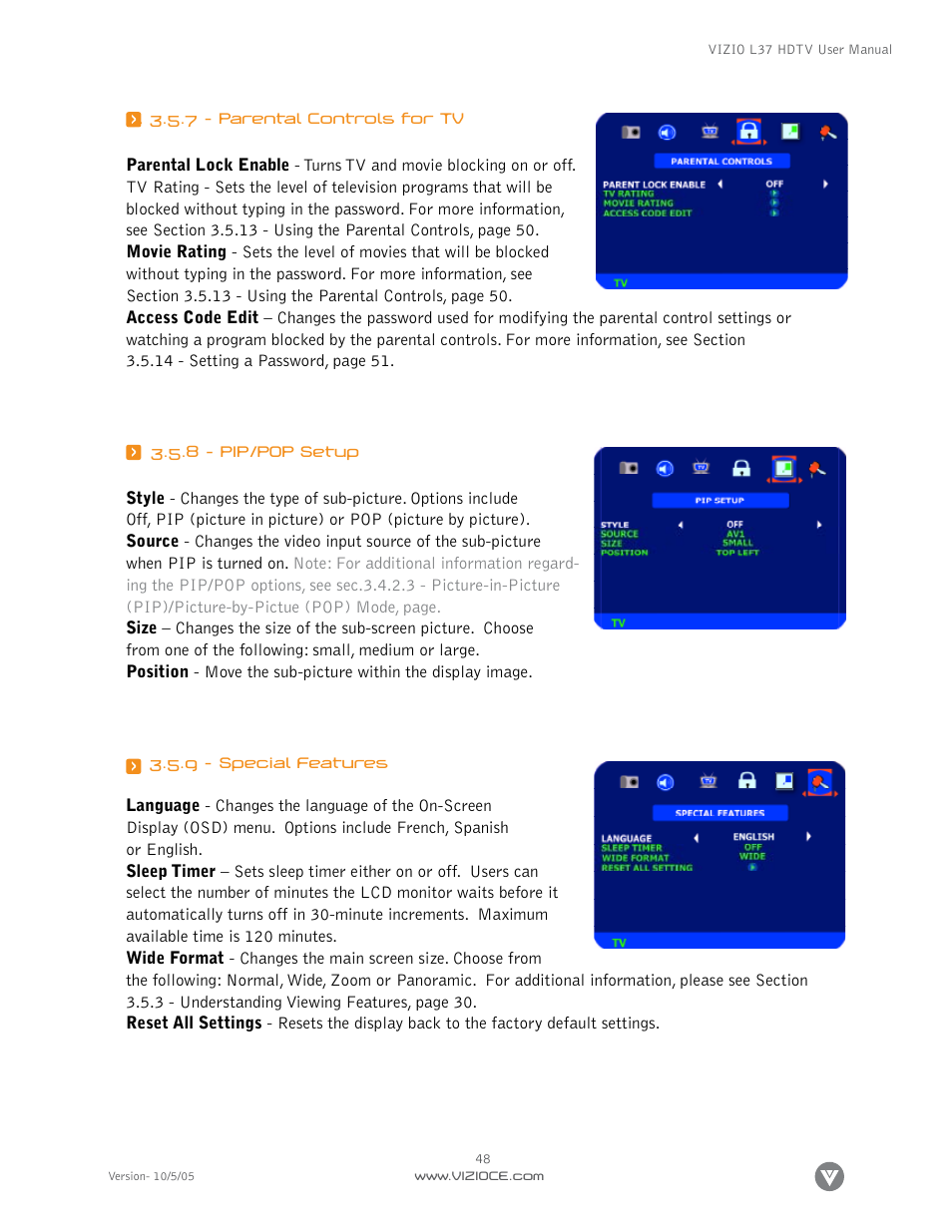 Vizio L37 User Manual | Page 48 / 81