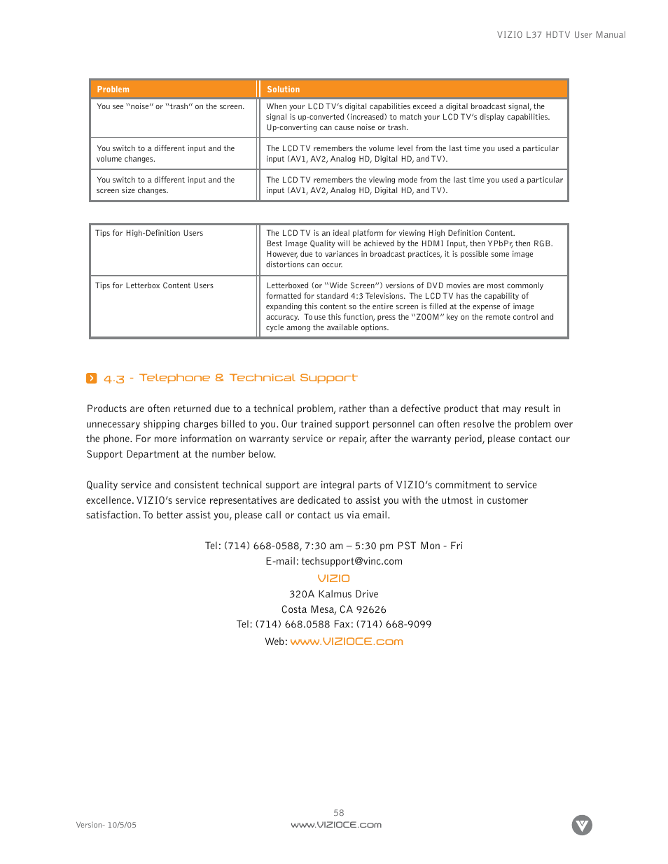 Vizio L37 User Manual | Page 58 / 81