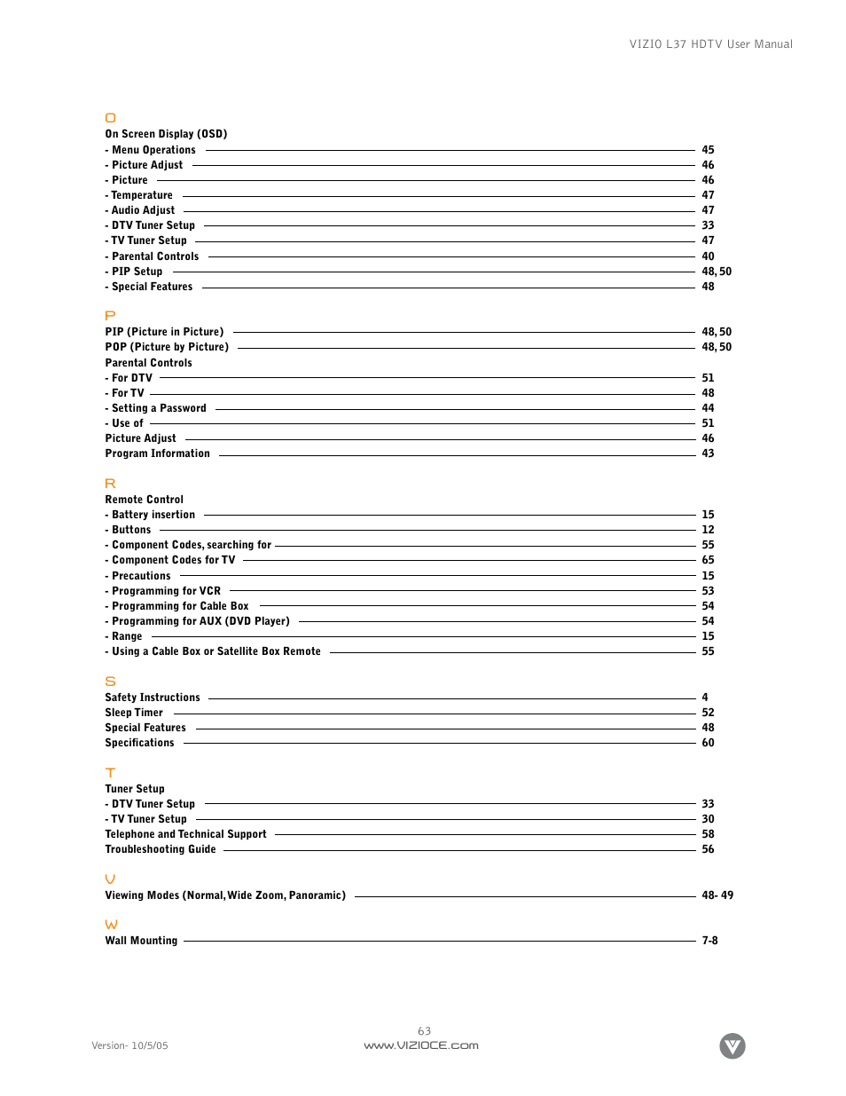 Vizio L37 User Manual | Page 63 / 81