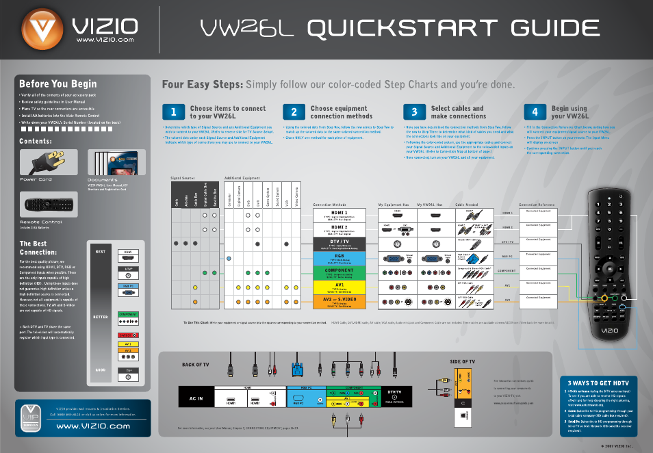 Vizio VW26L User Manual | 2 pages