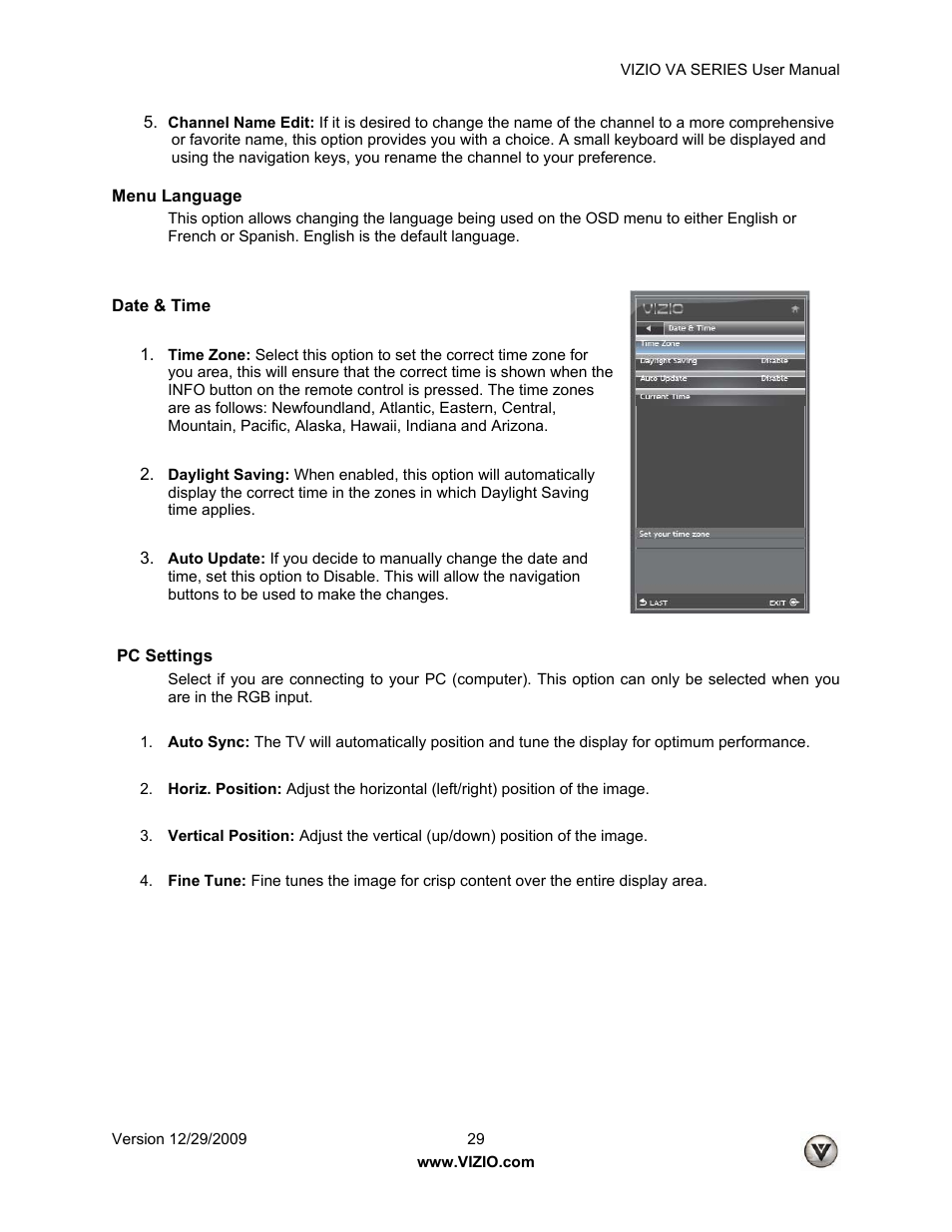 Vizio M260VA User Manual | Page 29 / 51