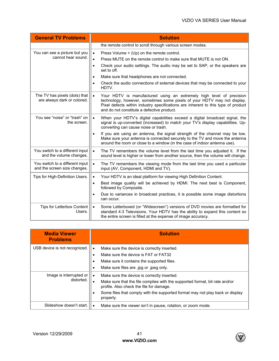 Vizio M260VA User Manual | Page 41 / 51
