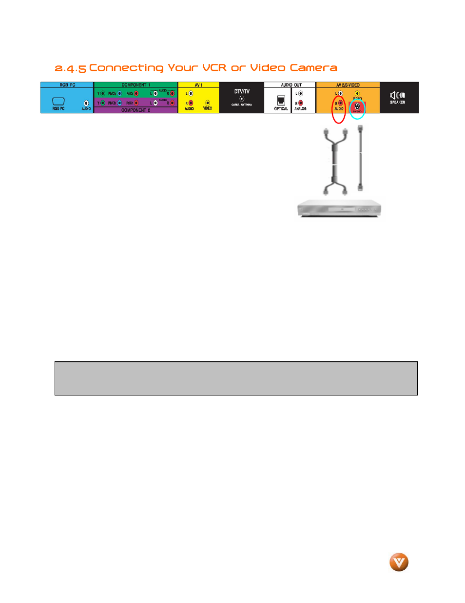 5 connecting your vcr or video camera | Vizio GV47L FHDTV20A User Manual | Page 29 / 78
