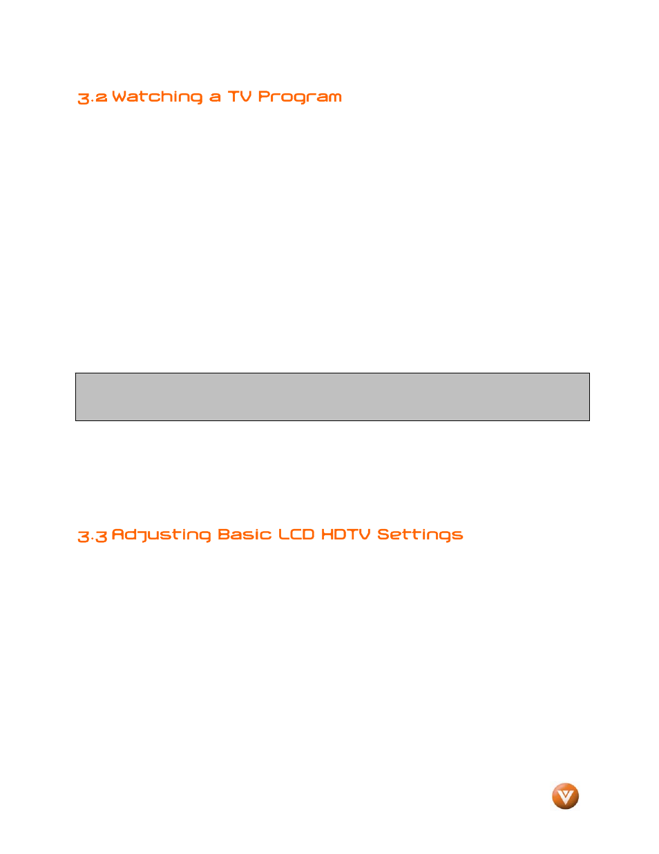 2 watching a tv program, 3 adjusting basic lcd hdtv settings | Vizio GV47L FHDTV20A User Manual | Page 36 / 78