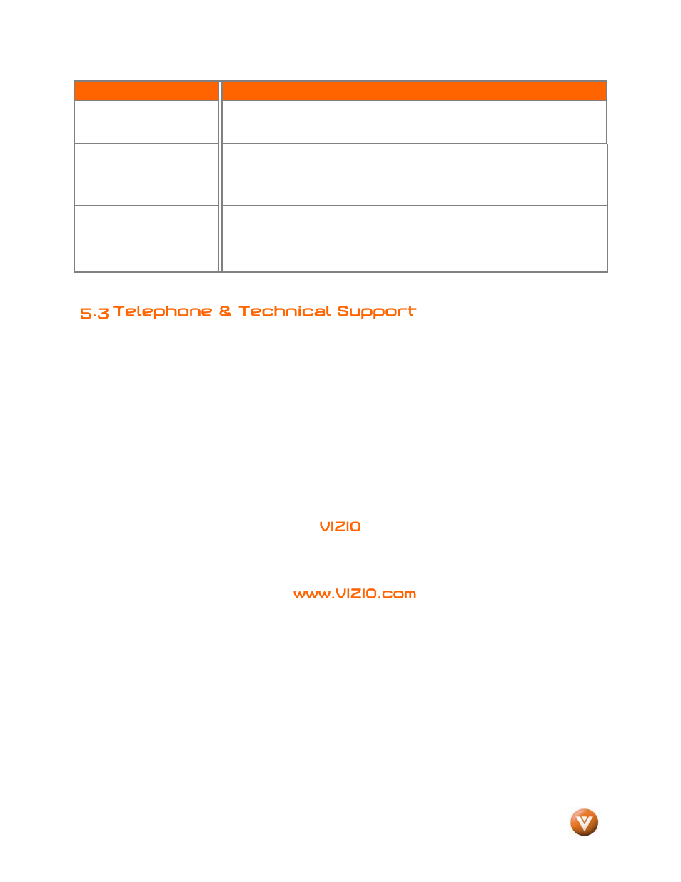 3 telephone & technical support | Vizio GV47L FHDTV20A User Manual | Page 65 / 78
