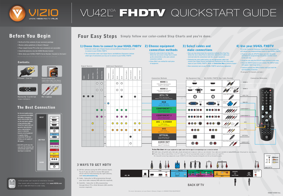 Vizio VU42L User Manual | 2 pages