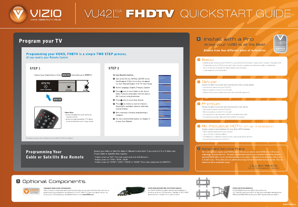 Vizio VU42L User Manual | Page 2 / 2