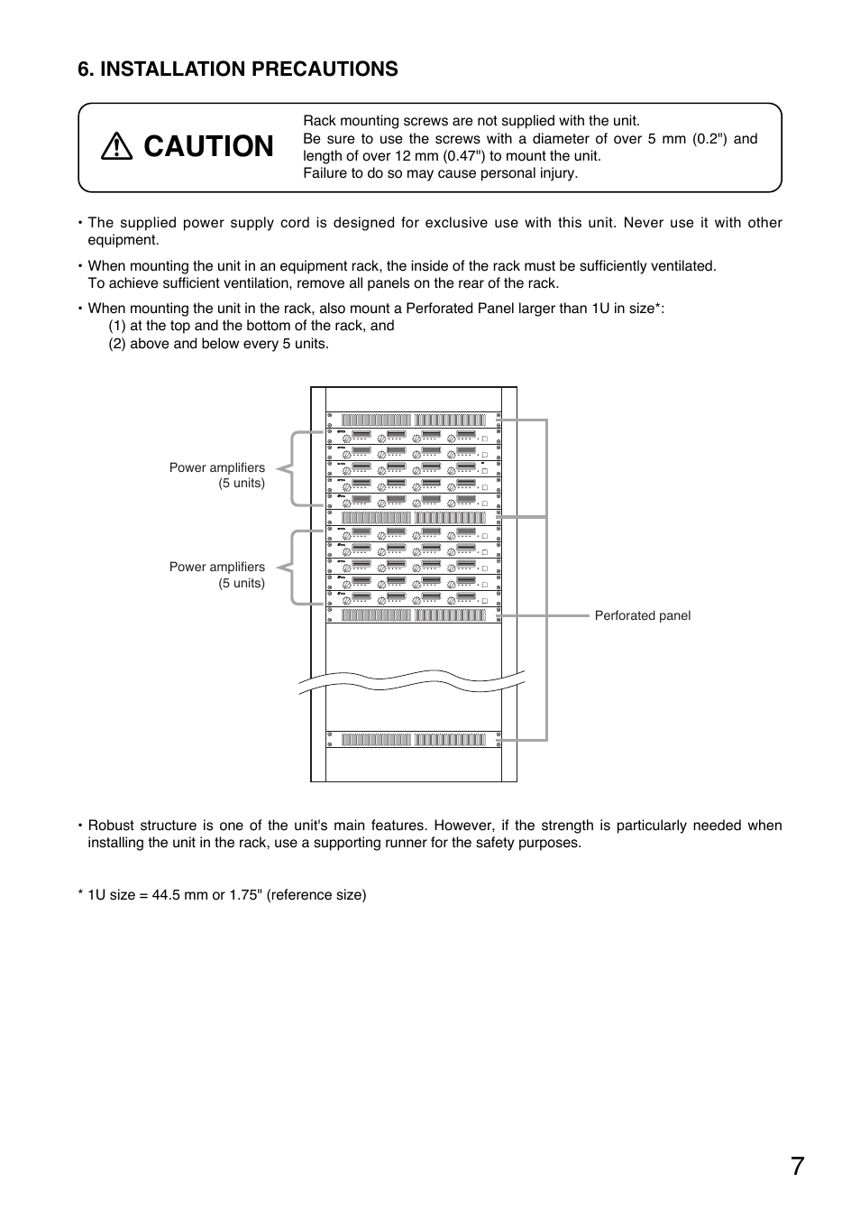 Caution, Installation precautions | Vizio DA-250F CU User Manual | Page 7 / 20