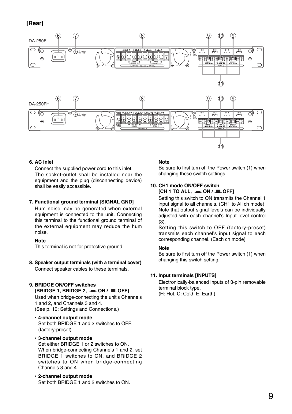 Vizio DA-250F CU User Manual | Page 9 / 20