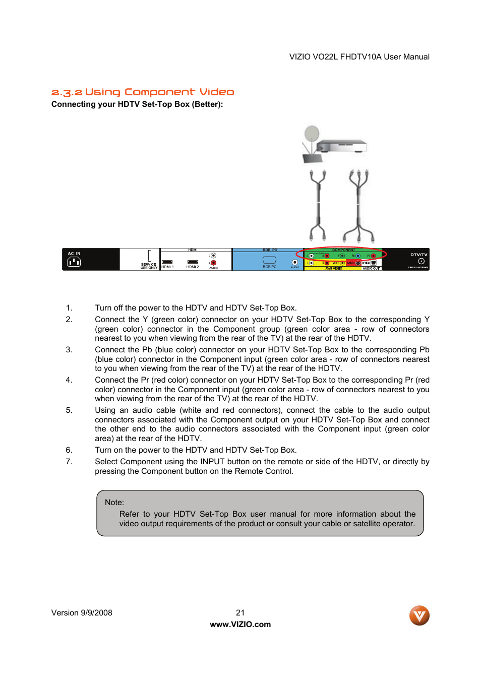 Vizio VO22L User Manual | Page 21 / 72