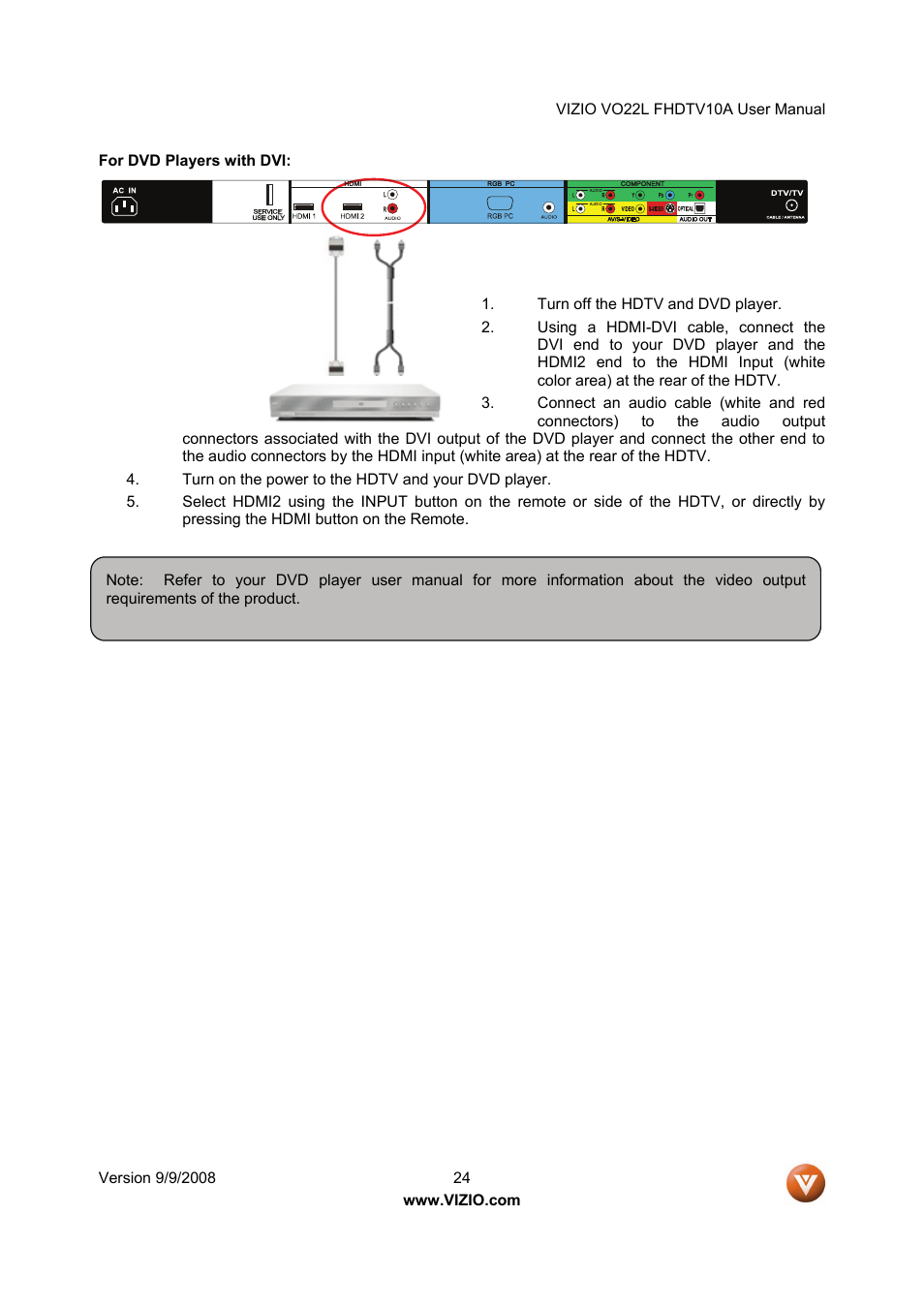Vizio VO22L User Manual | Page 24 / 72