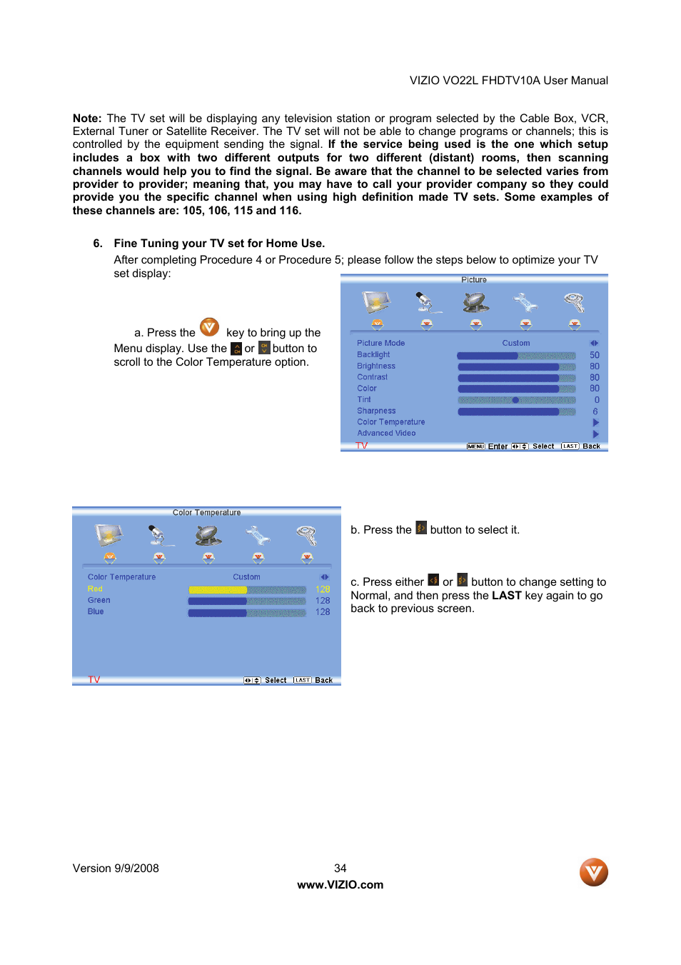 Vizio VO22L User Manual | Page 34 / 72