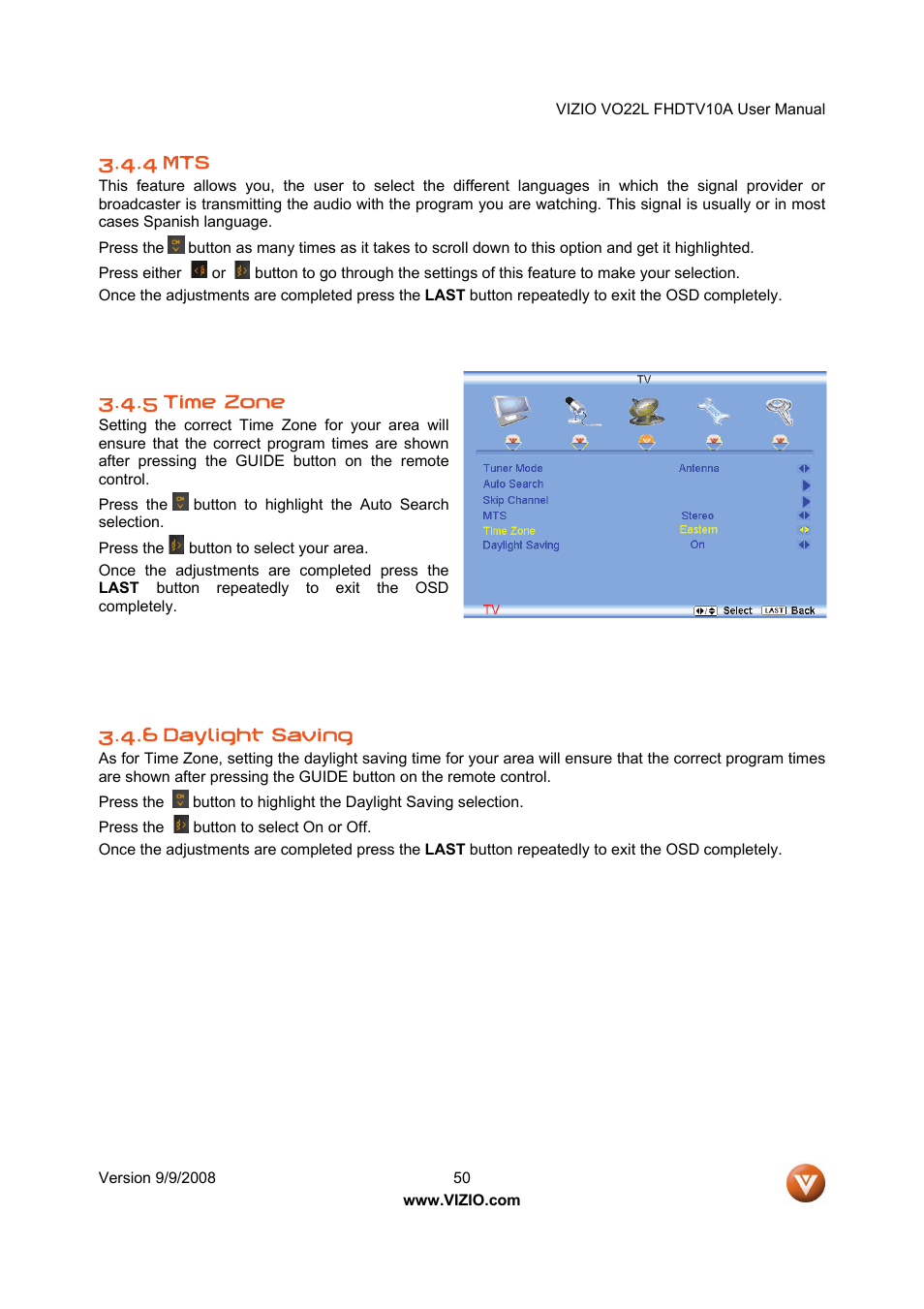 Vizio VO22L User Manual | Page 50 / 72