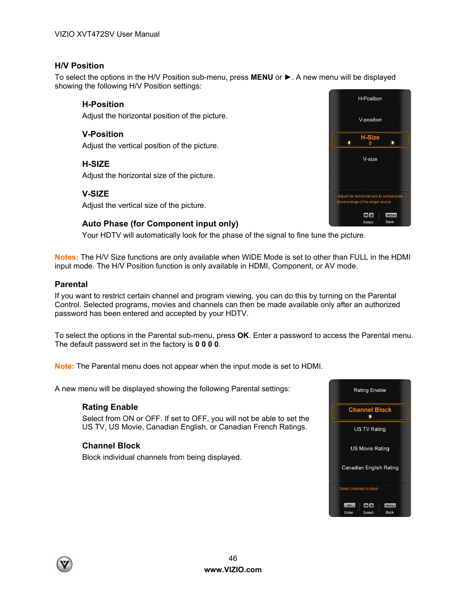 Vizio XVT472SV User Manual | Page 46 / 83