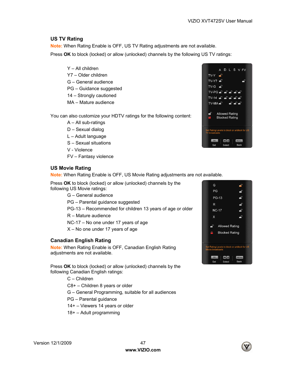 Vizio XVT472SV User Manual | Page 47 / 83