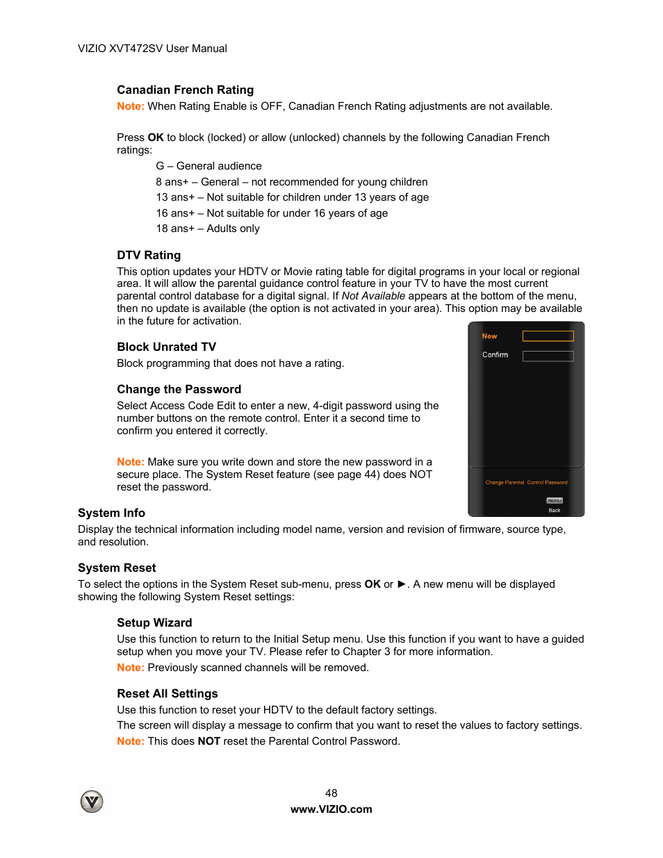 Vizio XVT472SV User Manual | Page 48 / 83