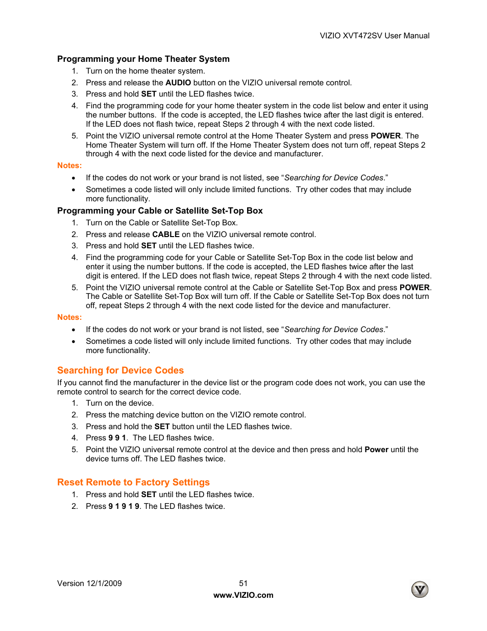 Vizio XVT472SV User Manual | Page 51 / 83