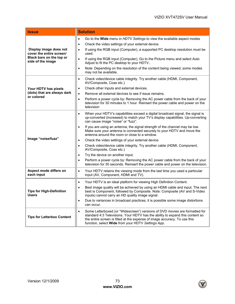 Vizio XVT472SV User Manual | Page 73 / 83
