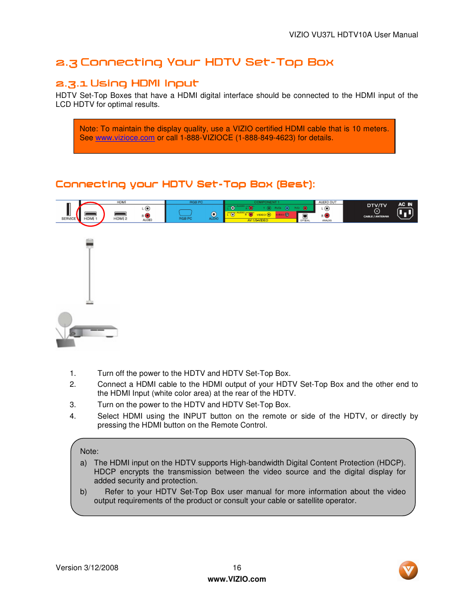 Vizio VU37L User Manual | Page 16 / 74