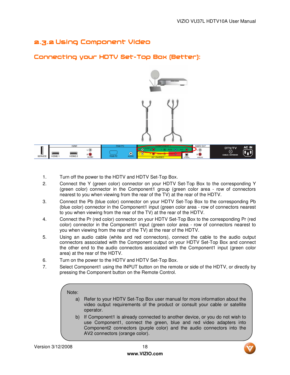 Vizio VU37L User Manual | Page 18 / 74