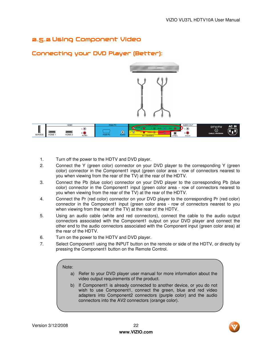 Vizio VU37L User Manual | Page 22 / 74