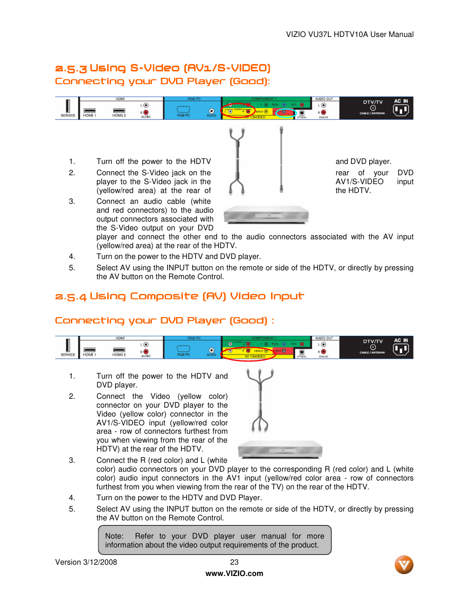 Vizio VU37L User Manual | Page 23 / 74