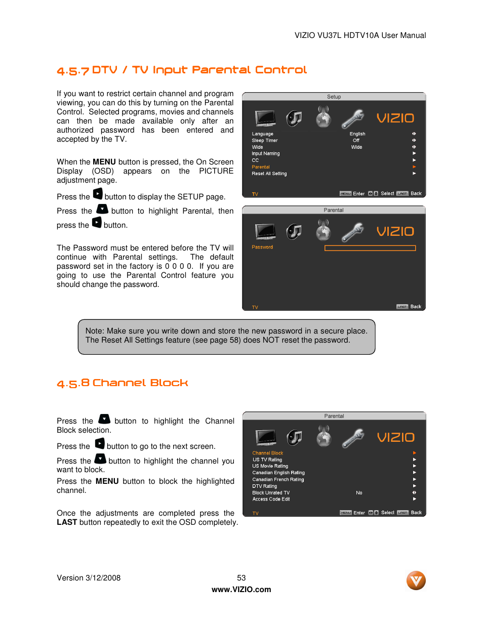 Vizio VU37L User Manual | Page 53 / 74