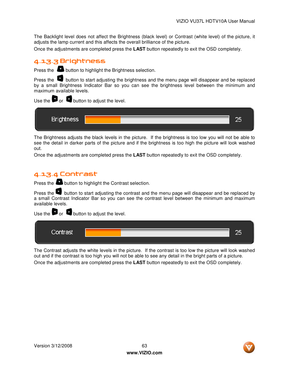 Vizio VU37L User Manual | Page 63 / 74