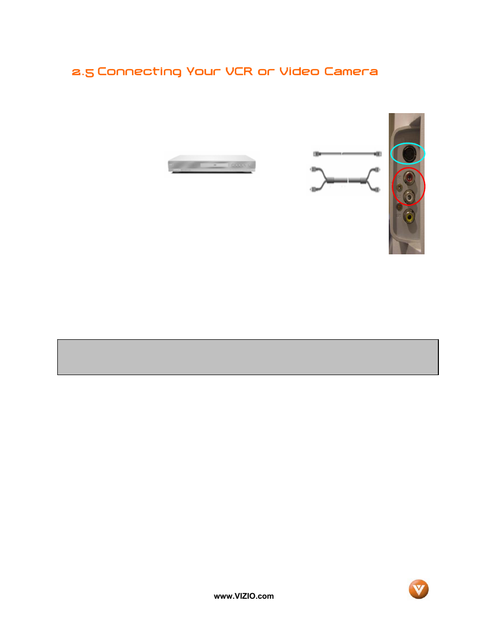 5 connecting your vcr or video camera | Vizio VX52L User Manual | Page 27 / 79