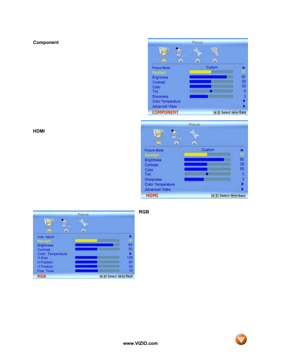 Vizio VX52L User Manual | Page 61 / 79