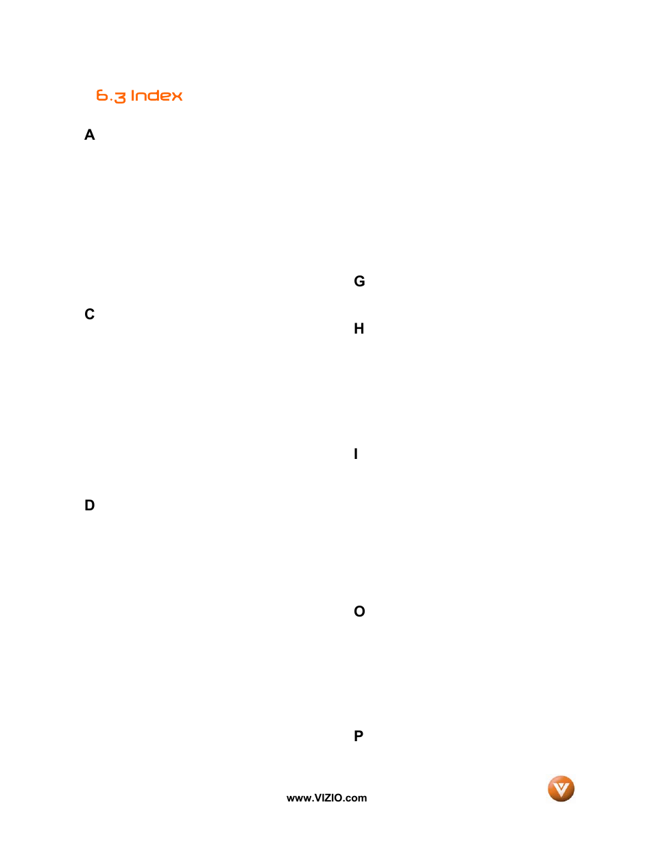 3 index, 3 index a | Vizio VX52L User Manual | Page 70 / 79