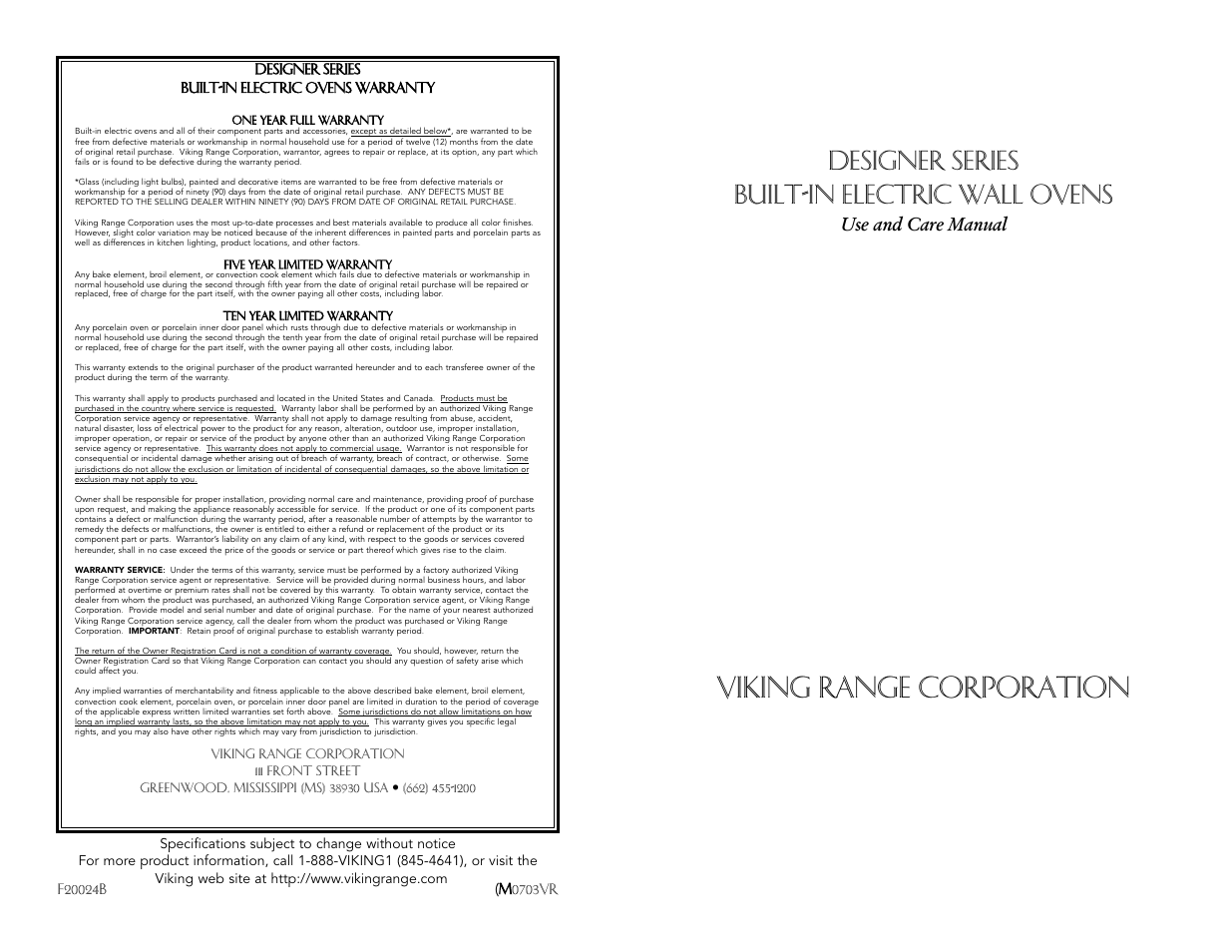 Vizio F20024B User Manual | 20 pages