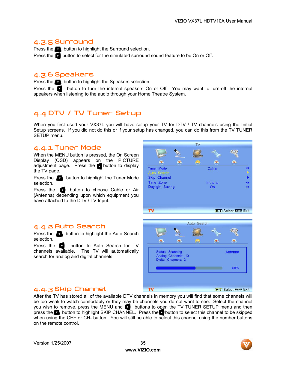 Vizio VX37LHDTV10A User Manual | Page 35 / 57