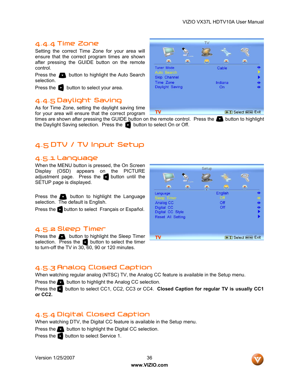 Vizio VX37LHDTV10A User Manual | Page 36 / 57