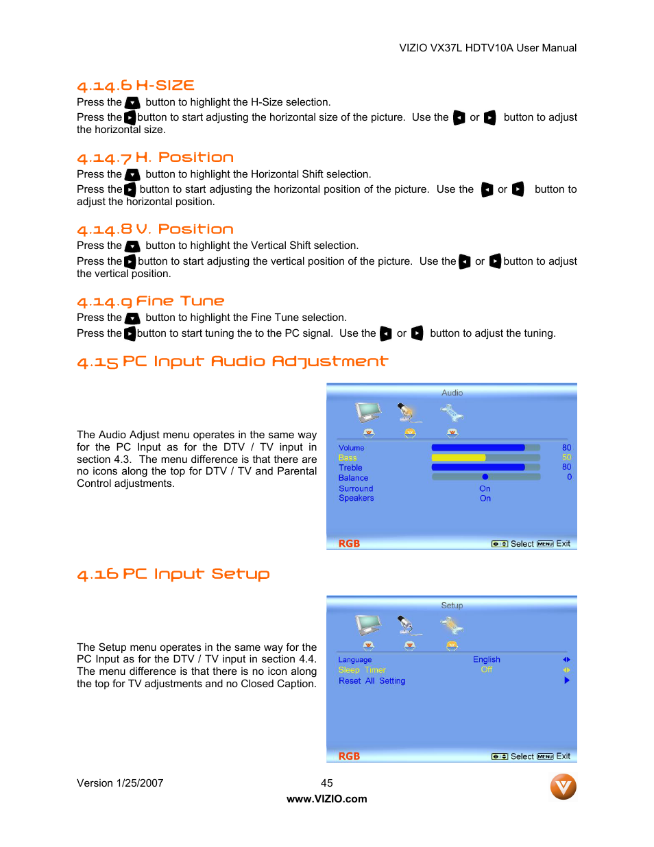 Vizio VX37LHDTV10A User Manual | Page 45 / 57