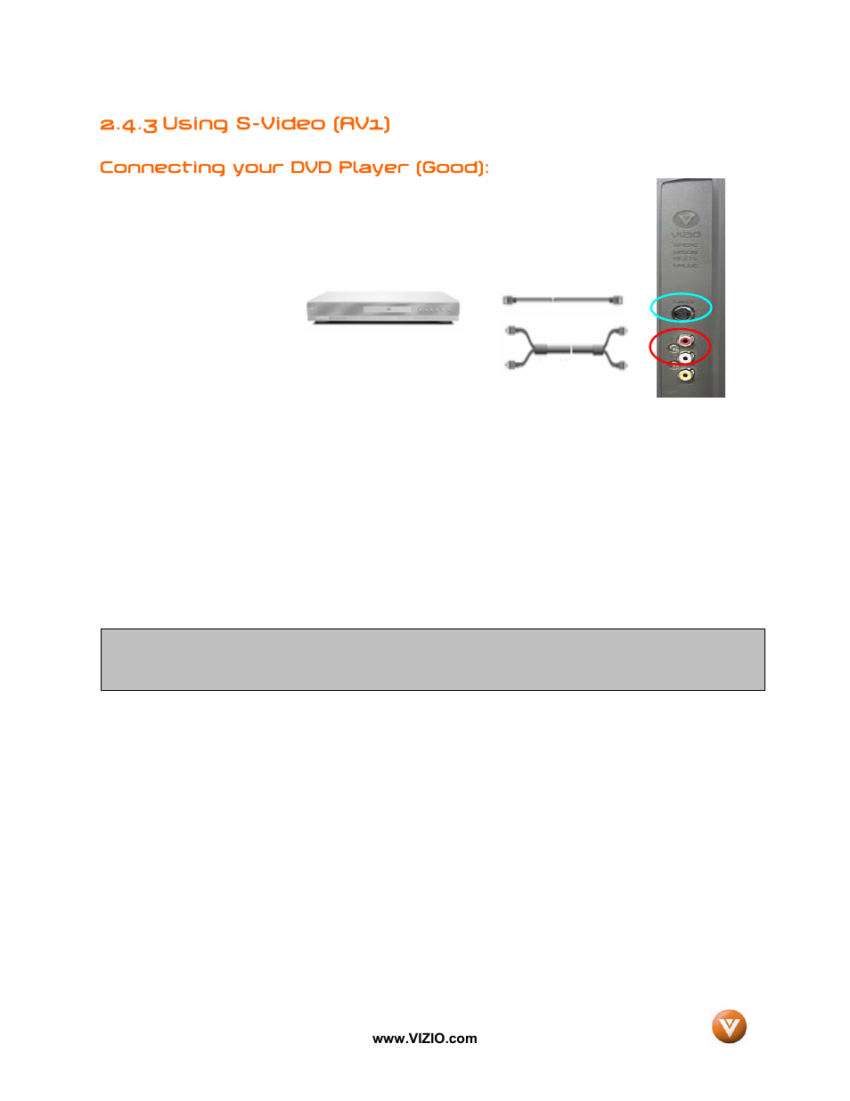 3 using s-video (av1) | Vizio GV52L FHDTV10A User Manual | Page 28 / 80