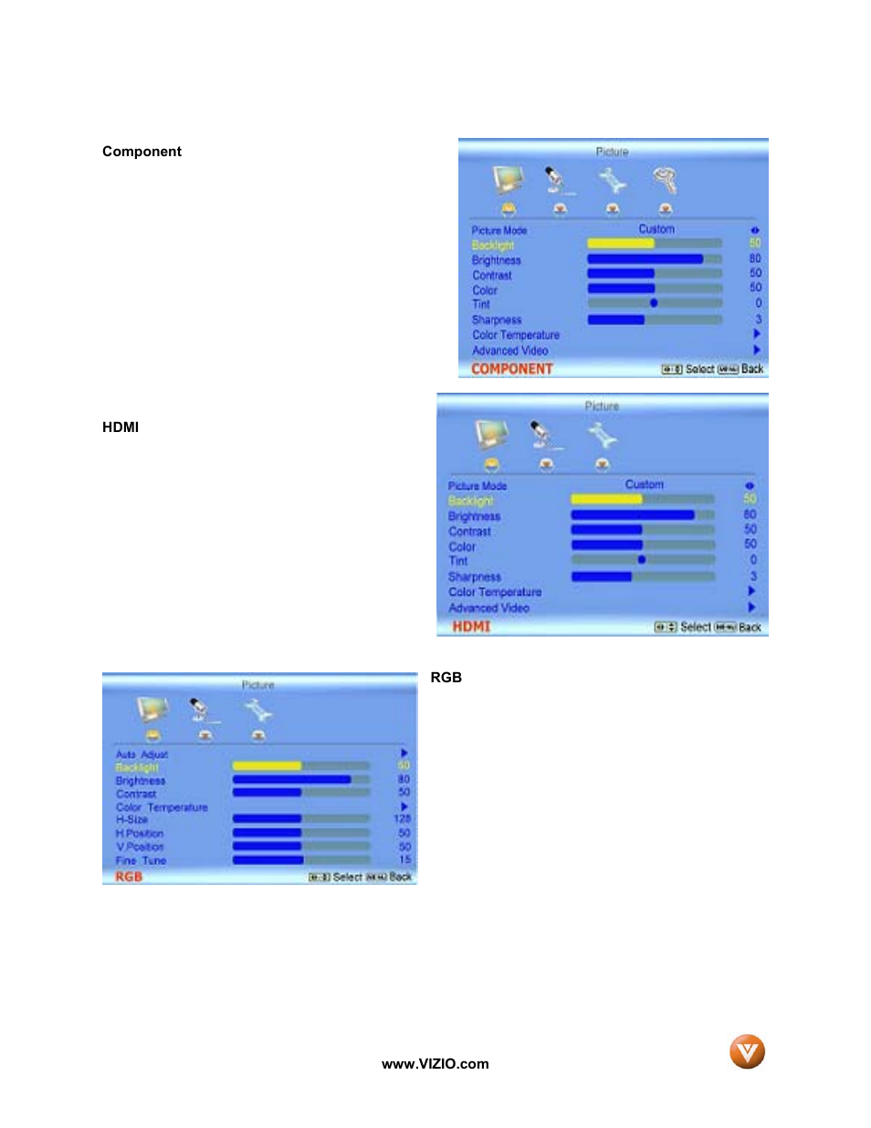 Vizio GV52L FHDTV10A User Manual | Page 61 / 80