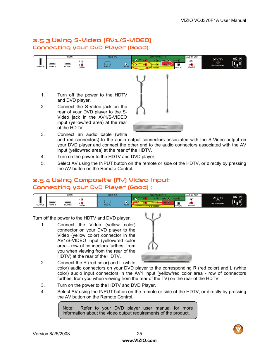 Vizio VOJ370F1A User Manual | Page 25 / 76