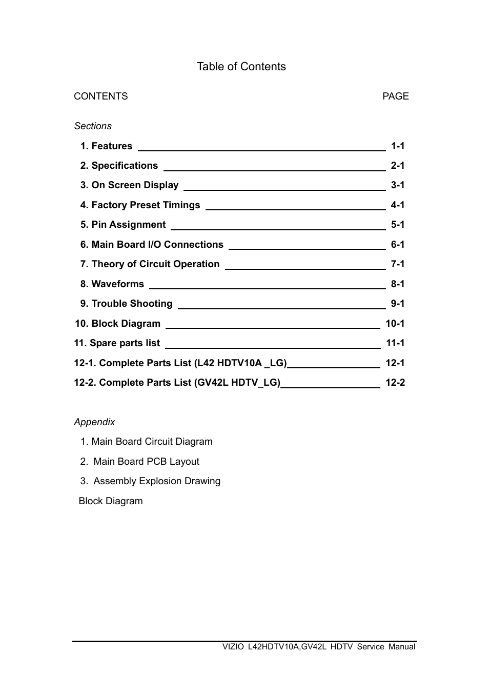 Vizio L42HDTV10A User Manual | Page 2 / 107